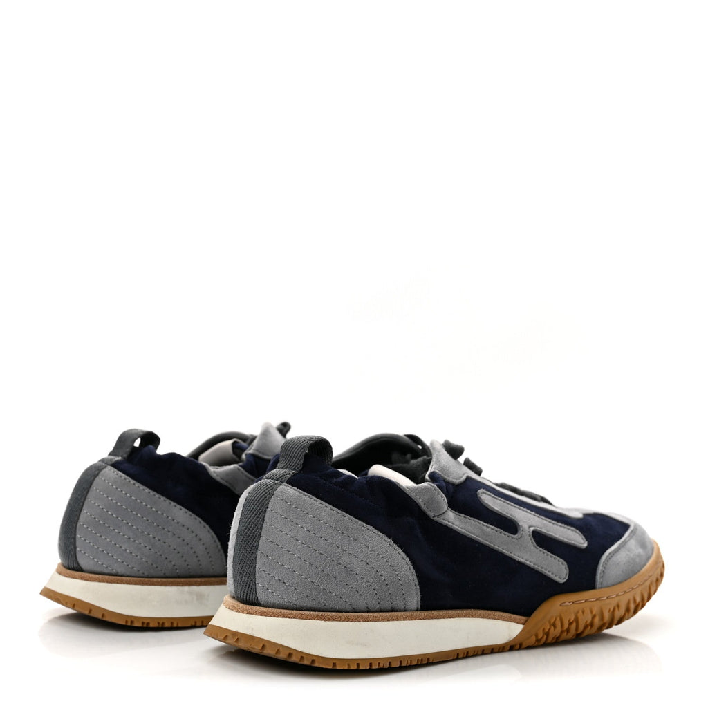 Suede Goatskin Jet Sneakers 35 Marine Gris Orage