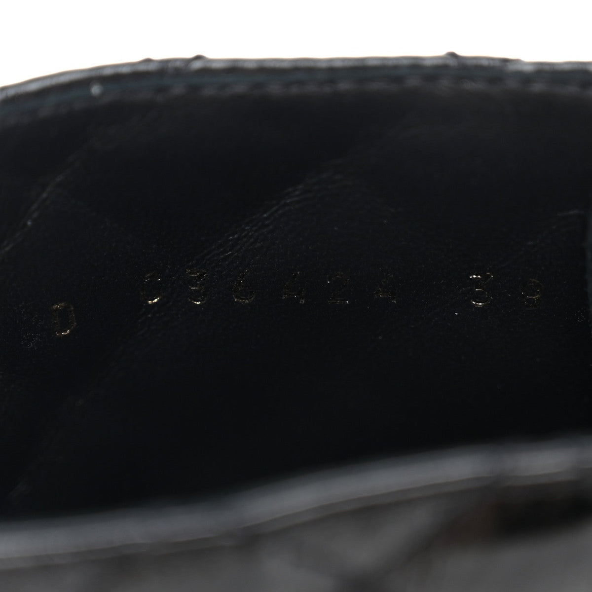 Shiny Goatskin Calfskin Quilted Lace Up Combat Boots 38 Black