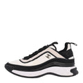 Fabric Suede Calfskin CC Sneakers 38 White Black