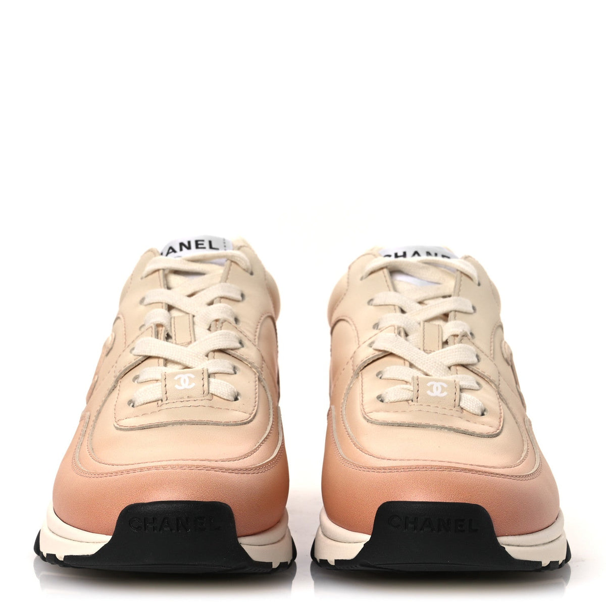 Gradiant Calfskin CC Womens Sneakers 37 Light Orange