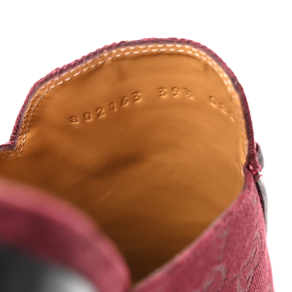 New Canvas GG Monogram Malaga Kid Womens Princetown Slippers 39.5 Rosso Ancora