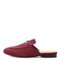 New Canvas GG Monogram Malaga Kid Womens Princetown Slippers 39.5 Rosso Ancora