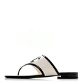 Lambskin Patent Calfskin CC Thong Sandals 38.5 White Black