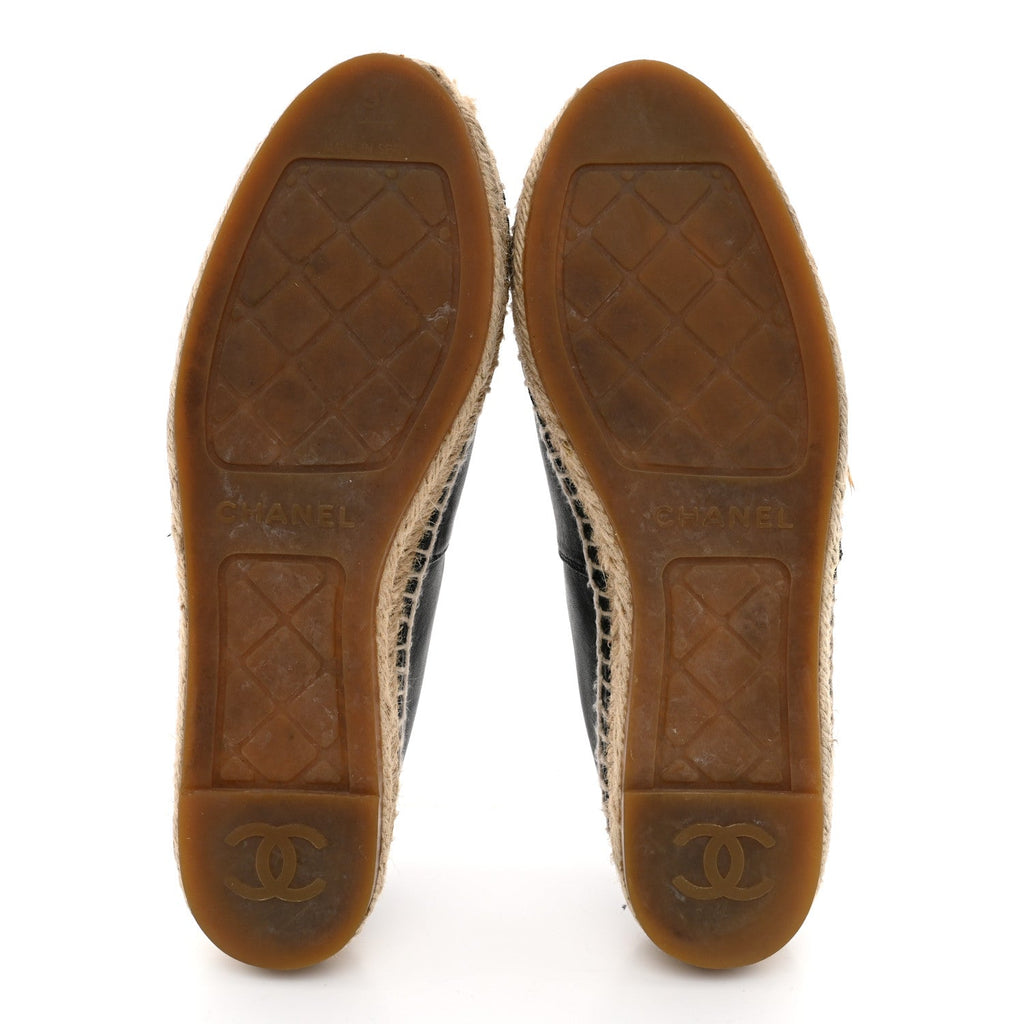 Lambskin CC Espadrilles 37 Black
