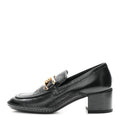 Shiny Calfskin Metal CC Loafers 37 Black