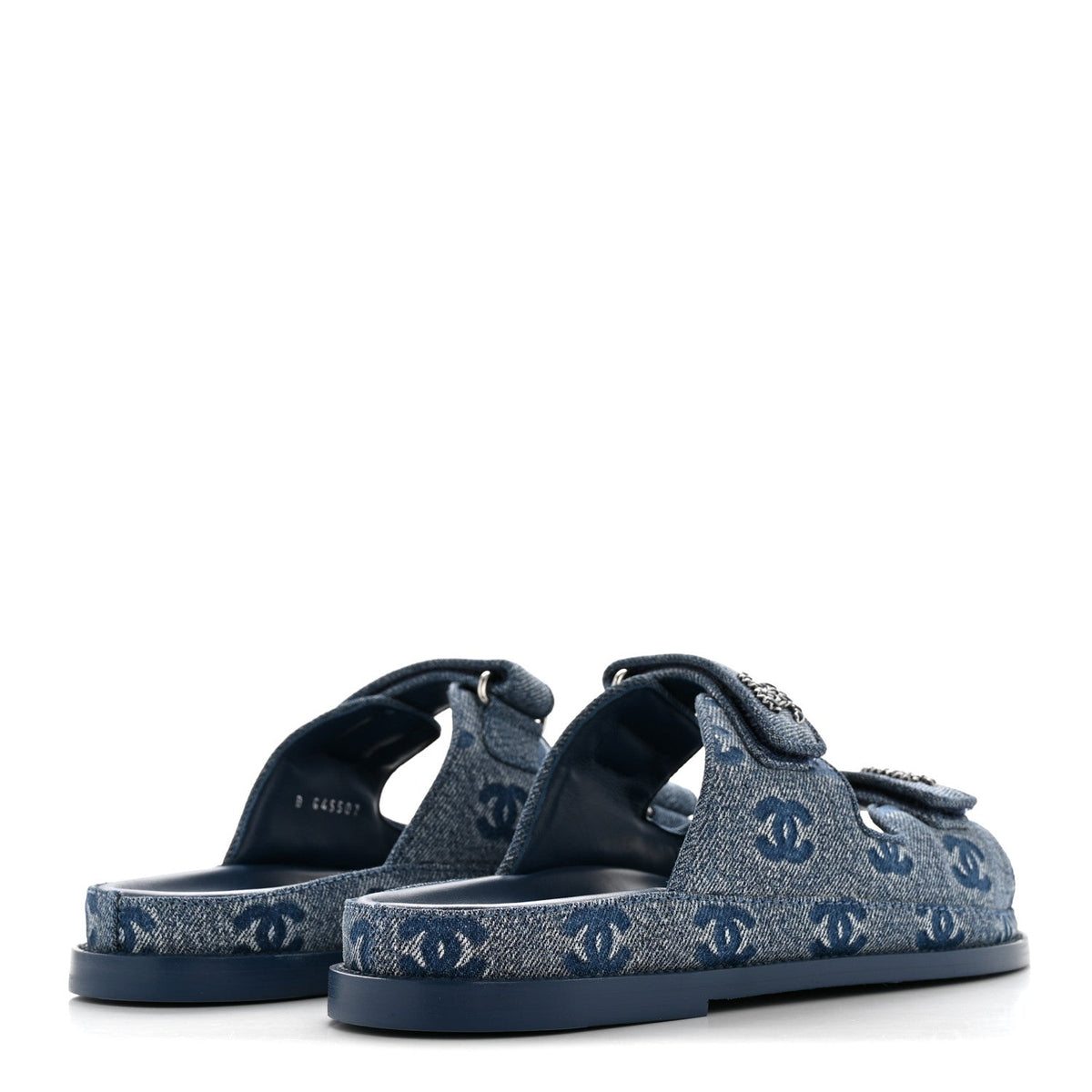 Denim CC Velcro Dad Chain CC Slide Sandals 39 Blue