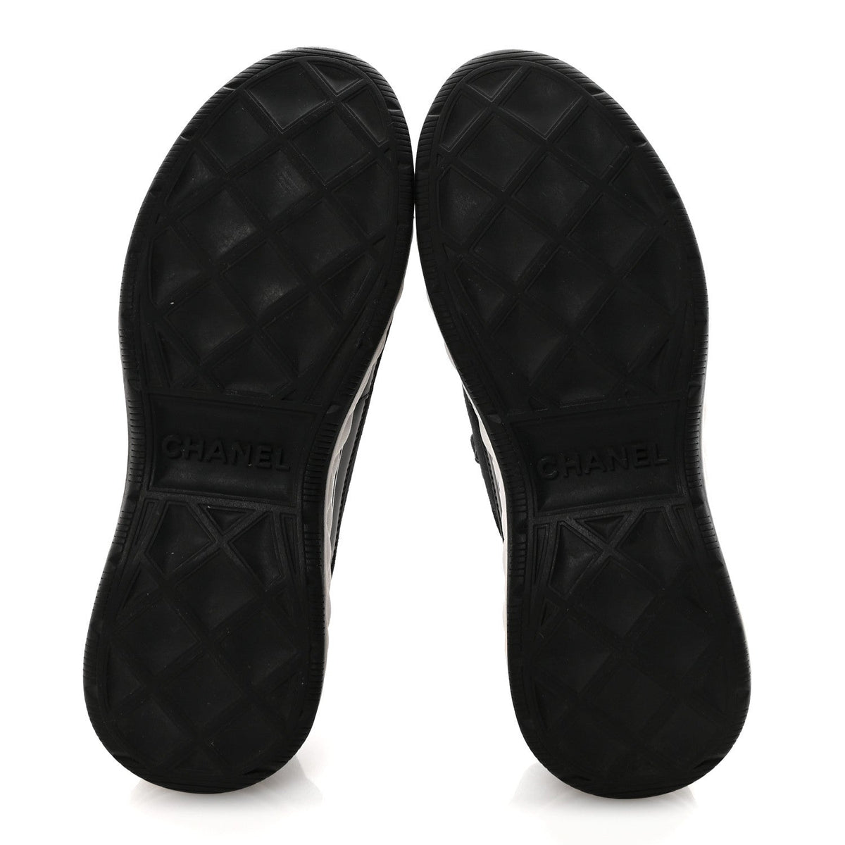 Velvet Calfskin Mixed Fibers CC Sneakers 36.5 Black