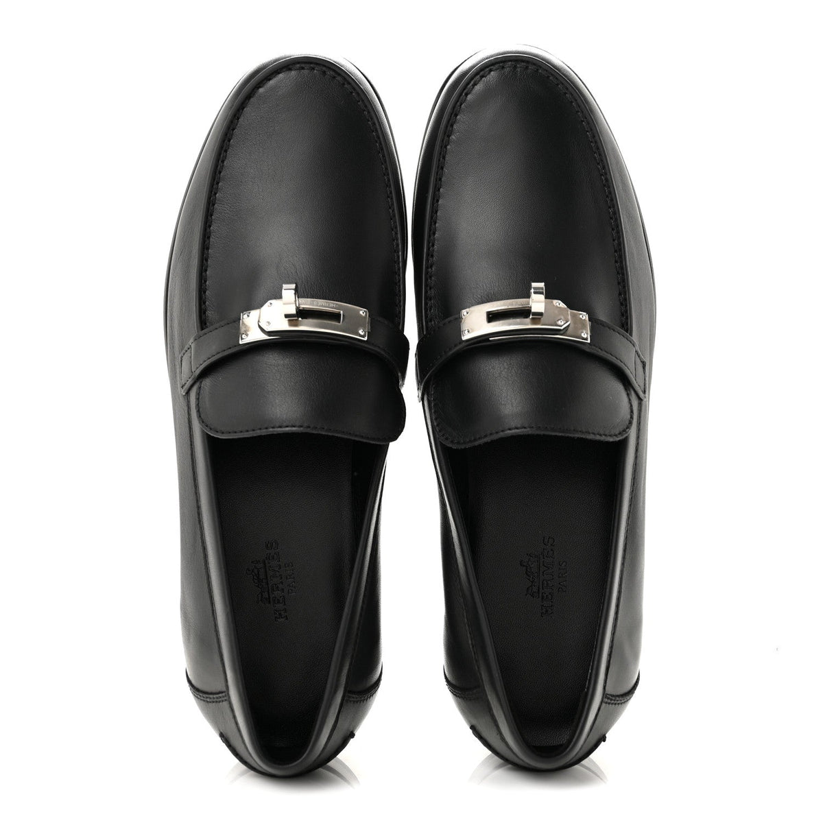 Calfskin Womens Destin Loafers 37.5 Black