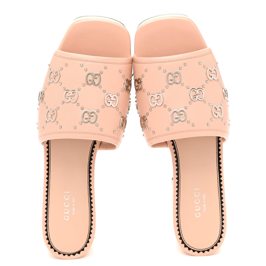 Malaga Kid Interlocking G Studs 25/50mm Platform Sandals 37.5 Perfect Pink