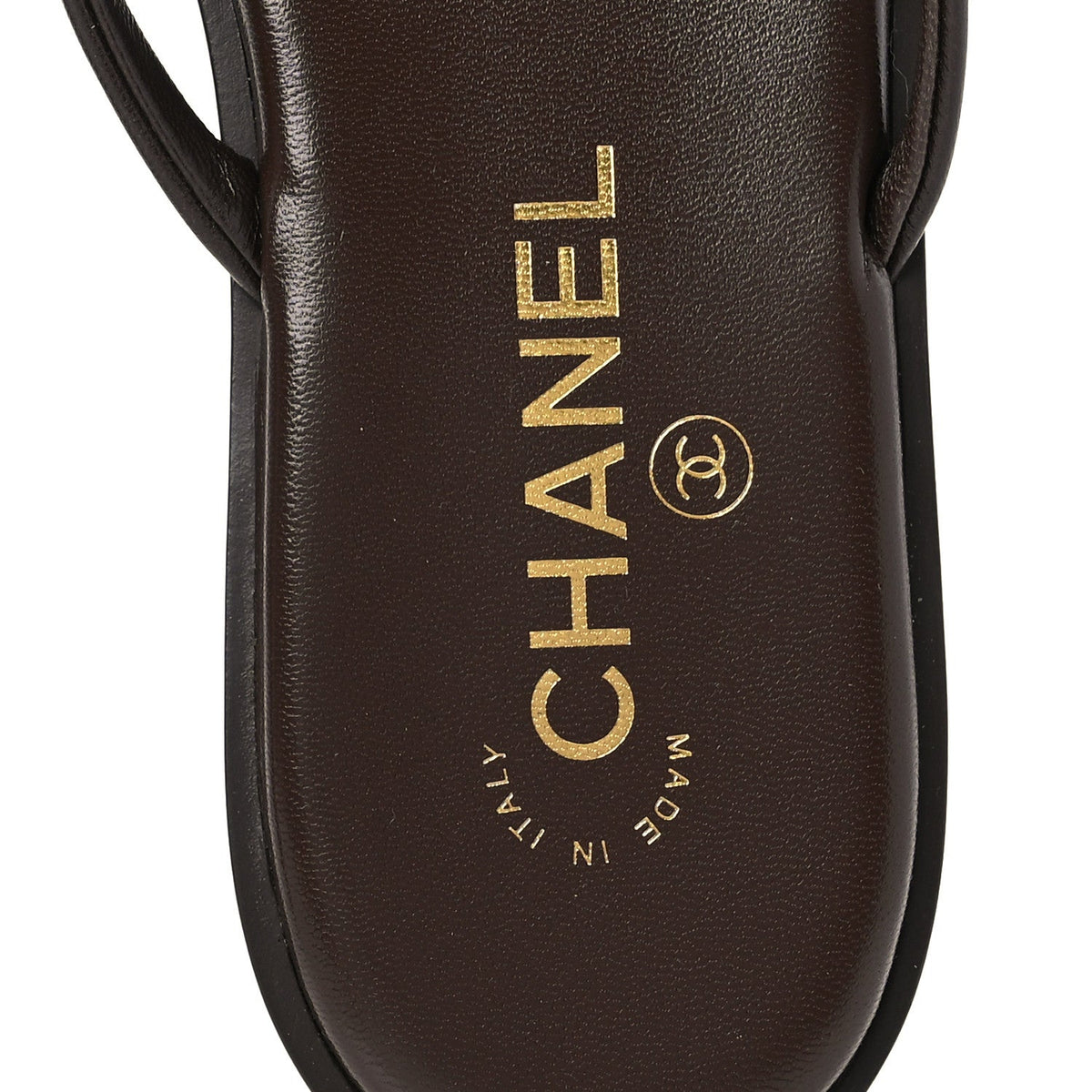 Goatskin CC Times Square Thong Sandals 39 Brown