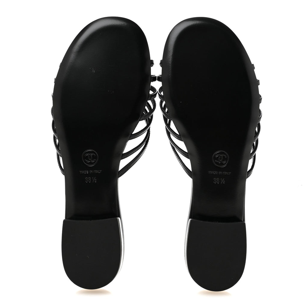Goatskin CC Sandals 38.5 Black