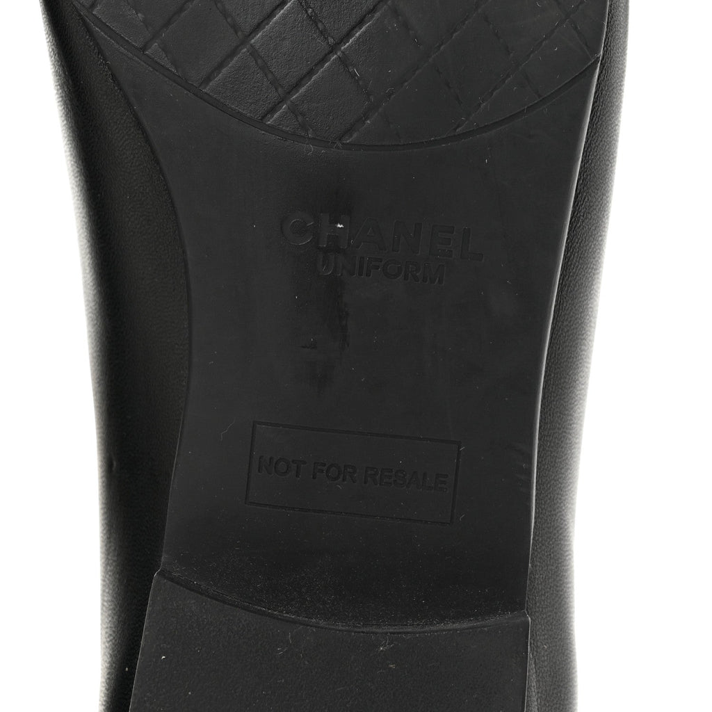 Lambskin Cap Toe CC Uniform Ballerina Flats 39 Black