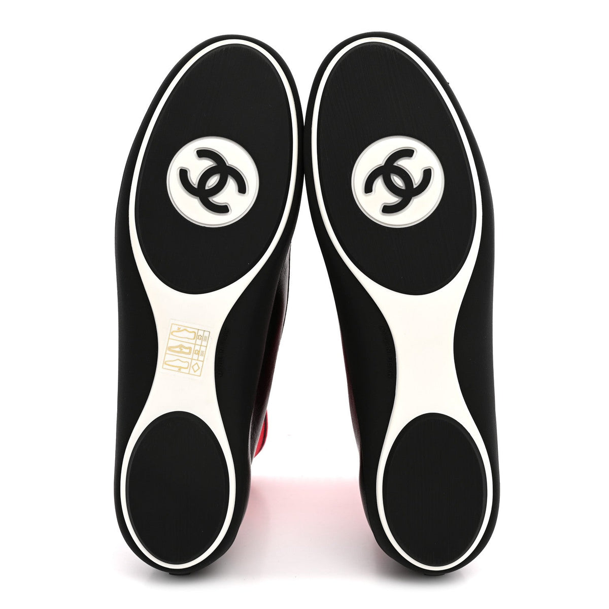 Lambskin Knit CC Ballerina Sneakers 37.5 Black Red