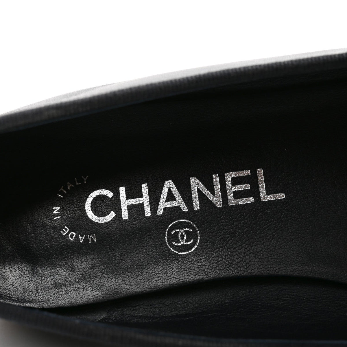 Goatskin CC Cap Toe Ballerina Flats 37.5 Dark Blue