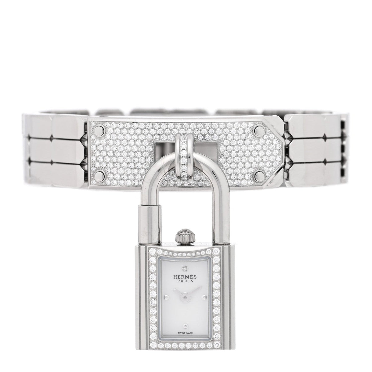 Stainless Steel Diamond Pave 16mm Kelly Quartz Watch
