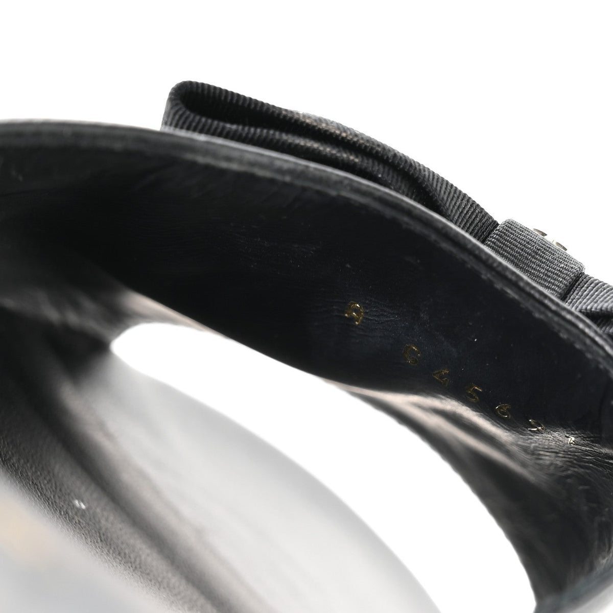 Lambskin Grosgrain Bow CC Mules 40 Black