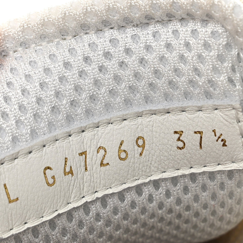Mixed Fibers Suede Calfskin Womens CC Sneakers 37.5 Ivory
