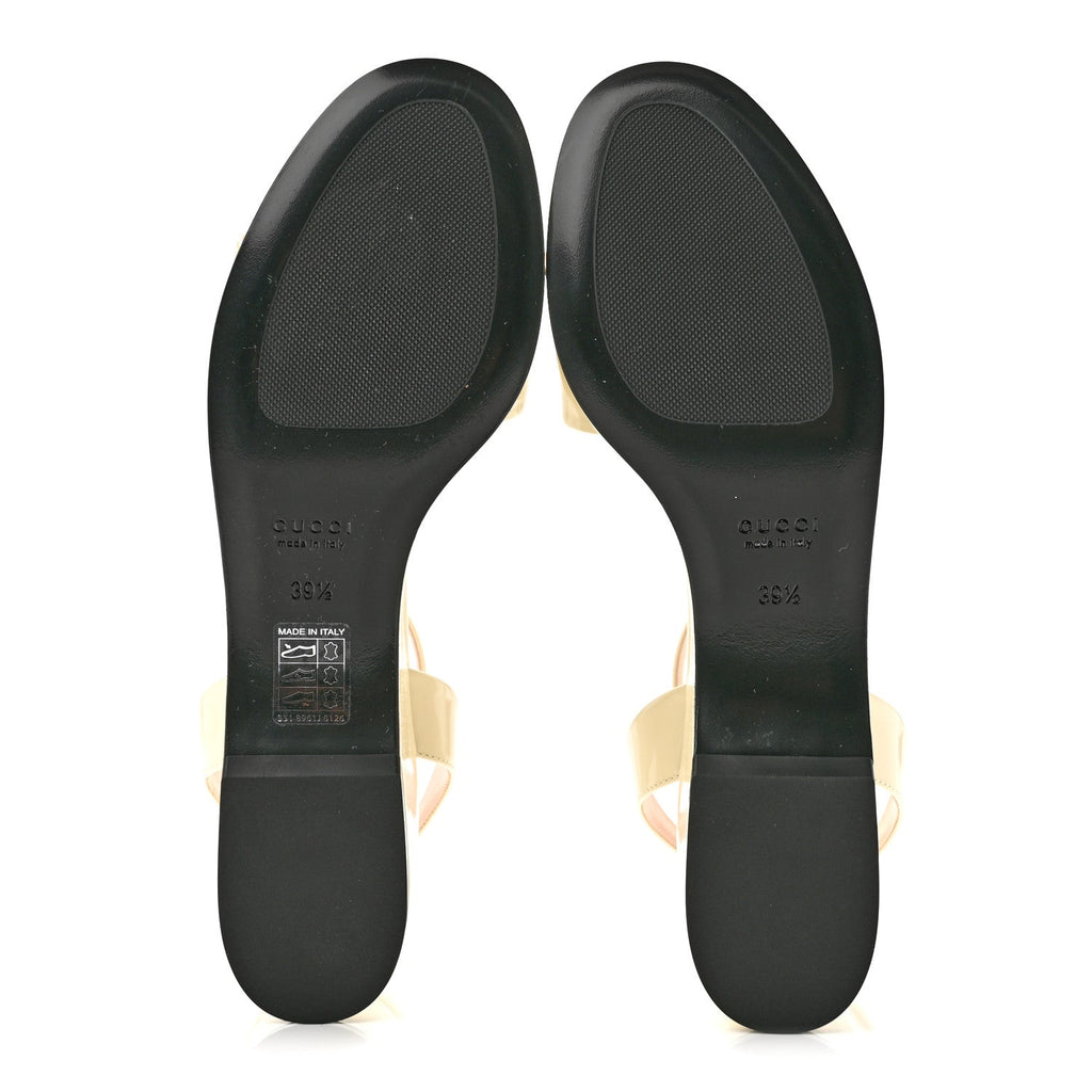 Superlight Calfskin Horsebit Platform Sandals  39.5 New Ivory