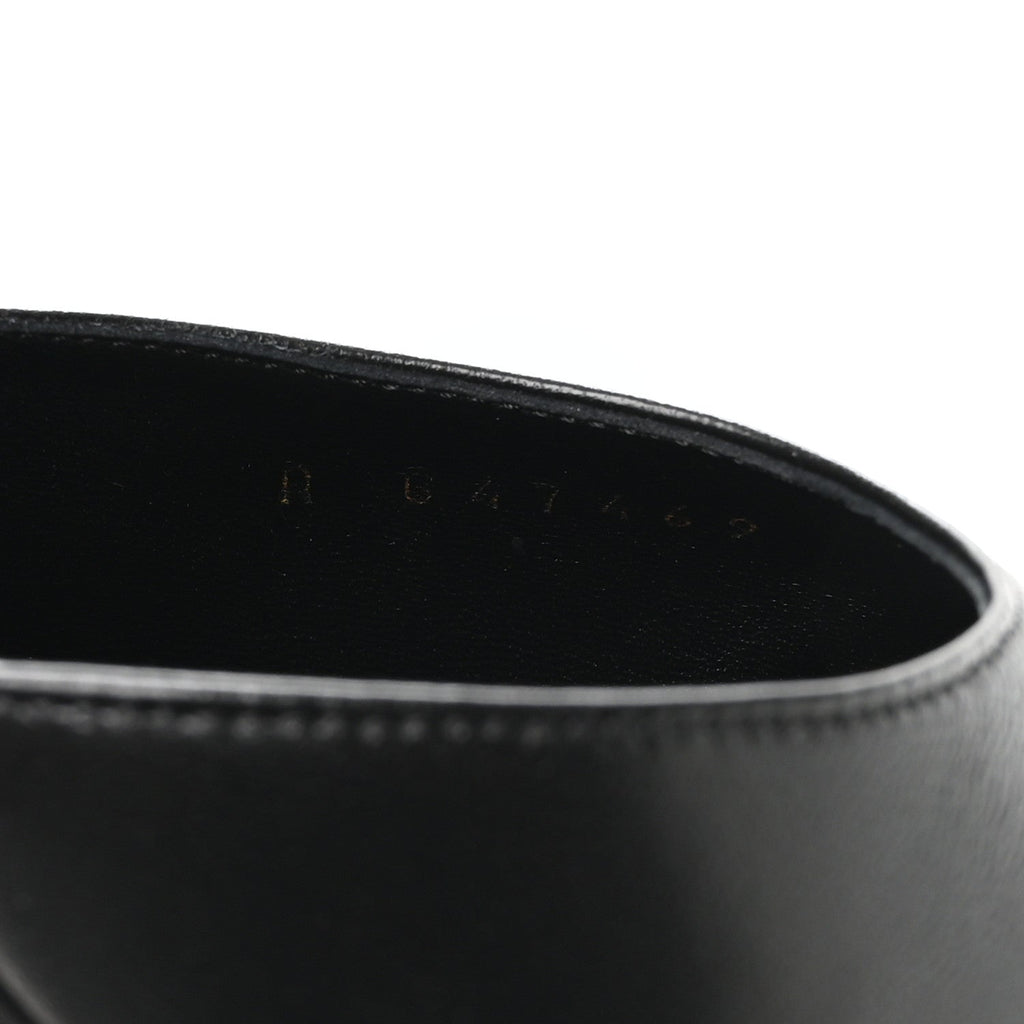Lambskin Patent Calfskin Cap Toe CC Apple Slingback Pumps 37.5 Black