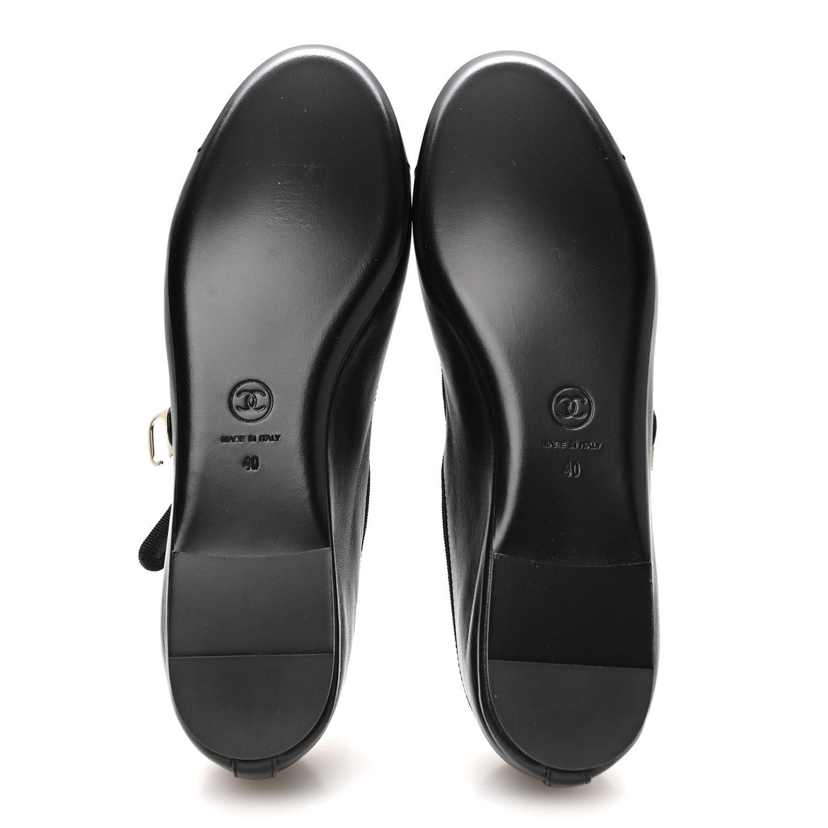 Lambskin Mary Jane Flats 40 Black