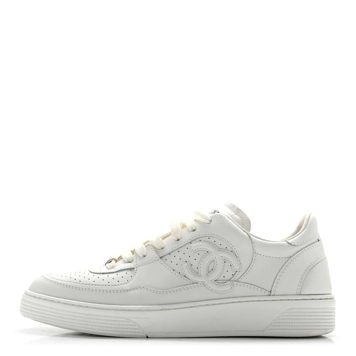 Calfskin CC Womens Sneakers 39.5 White