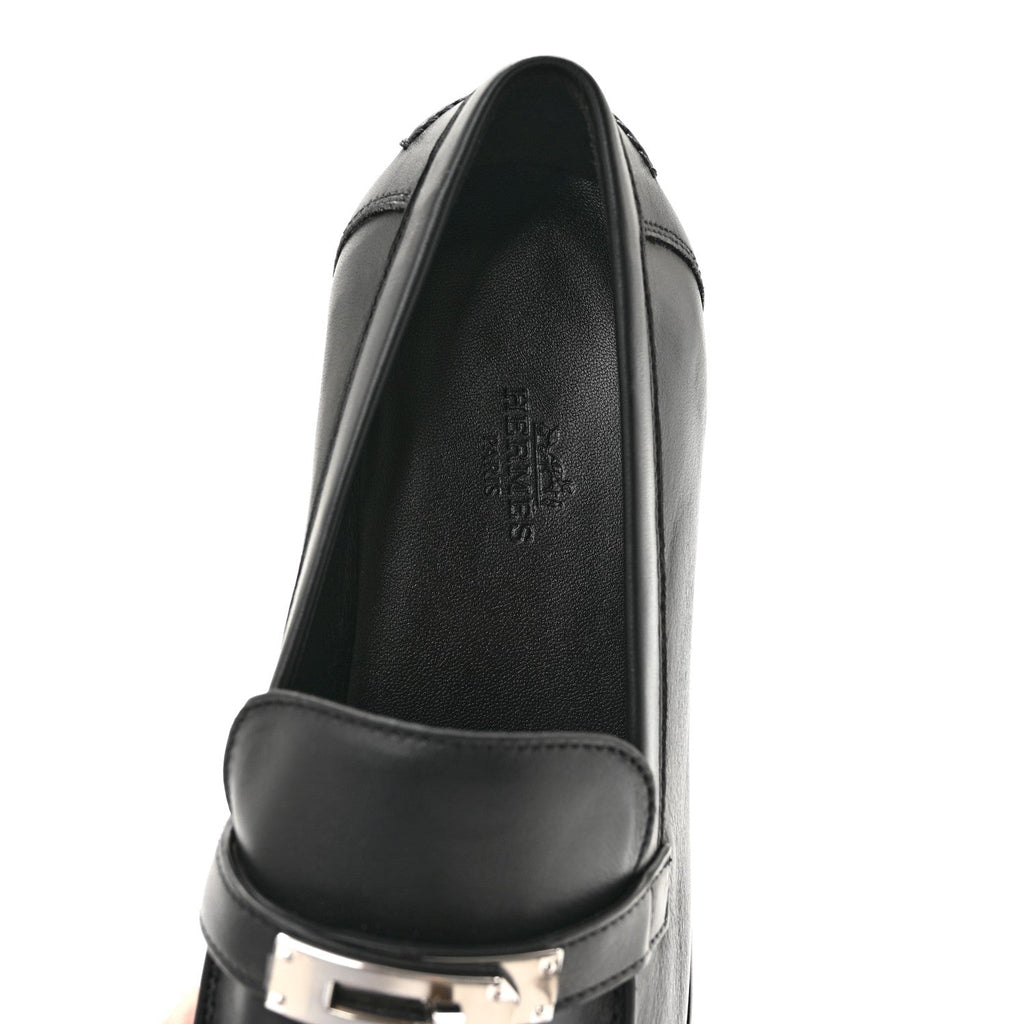 Calfskin Womens Destin Loafers 37.5 Black
