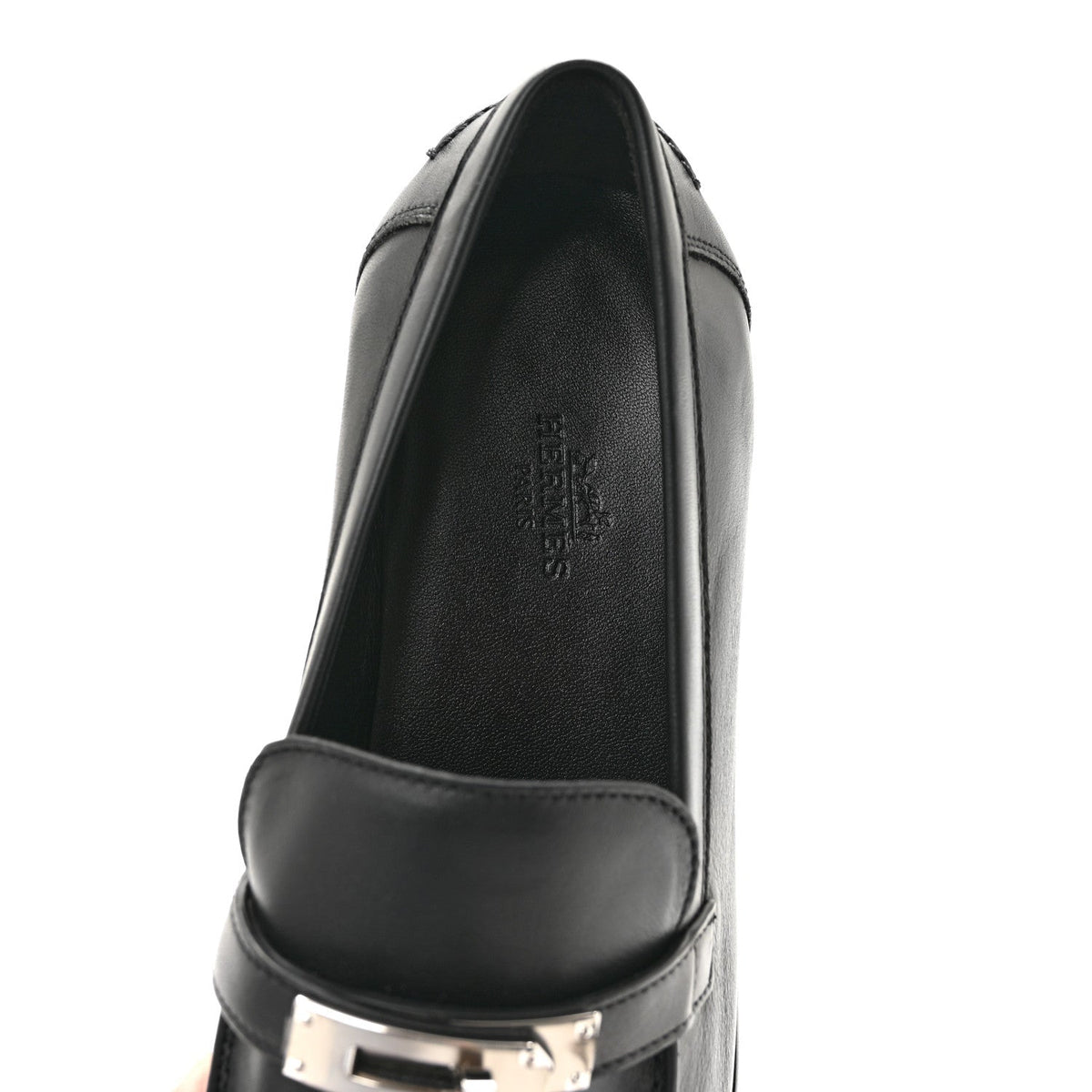 Calfskin Womens Destin Loafers 37.5 Black