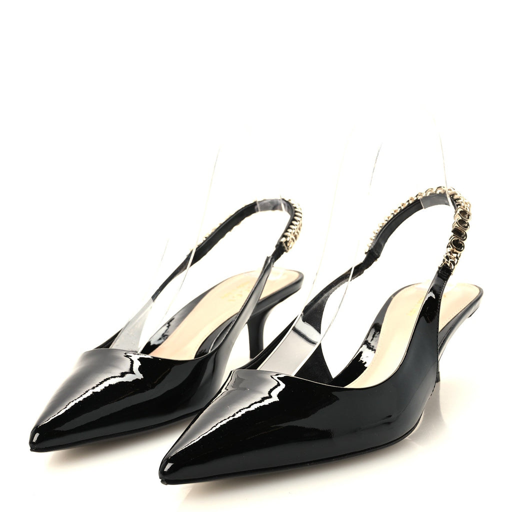 Patent Signoria 35mm Slingback Pumps 37.5 Black