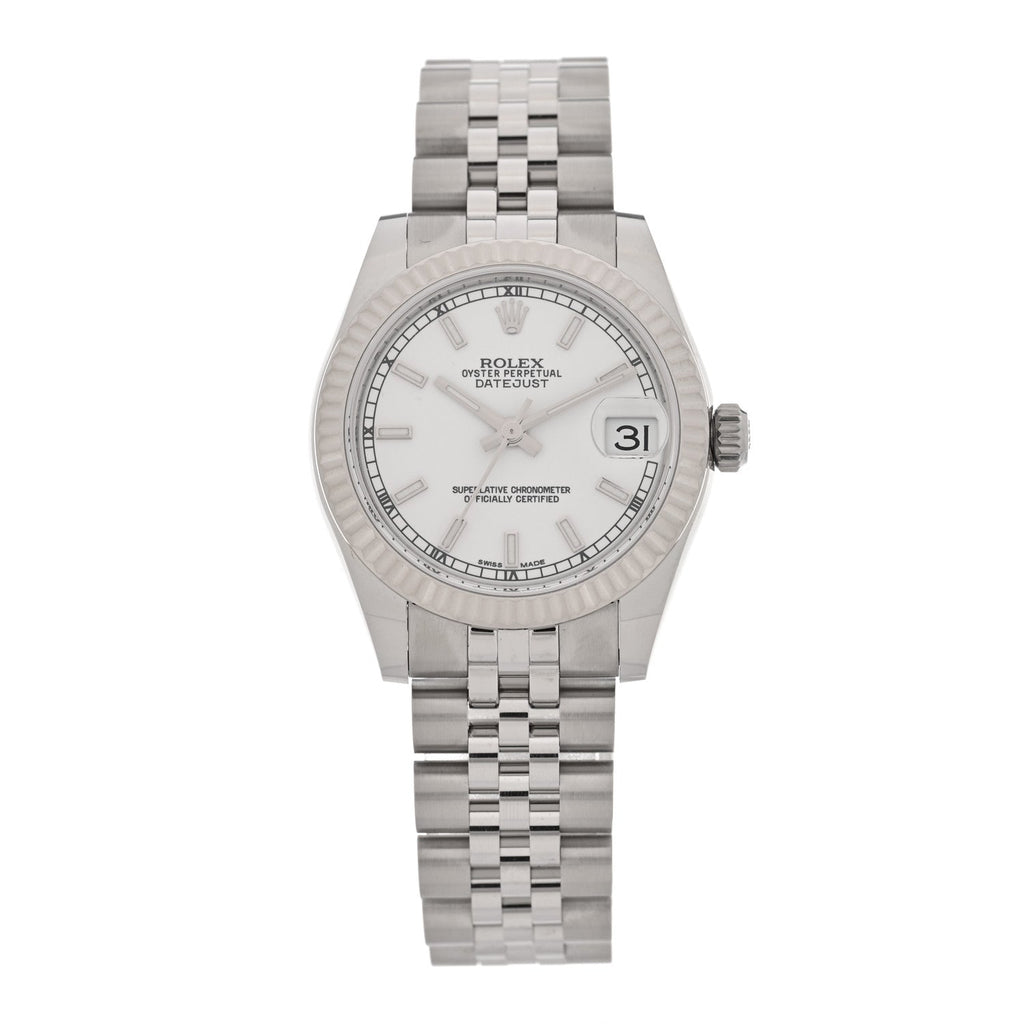 Stainless Steel 18K White Gold Diamond 31mm Oyster Perpetual Datejust Watch Silver 178274
