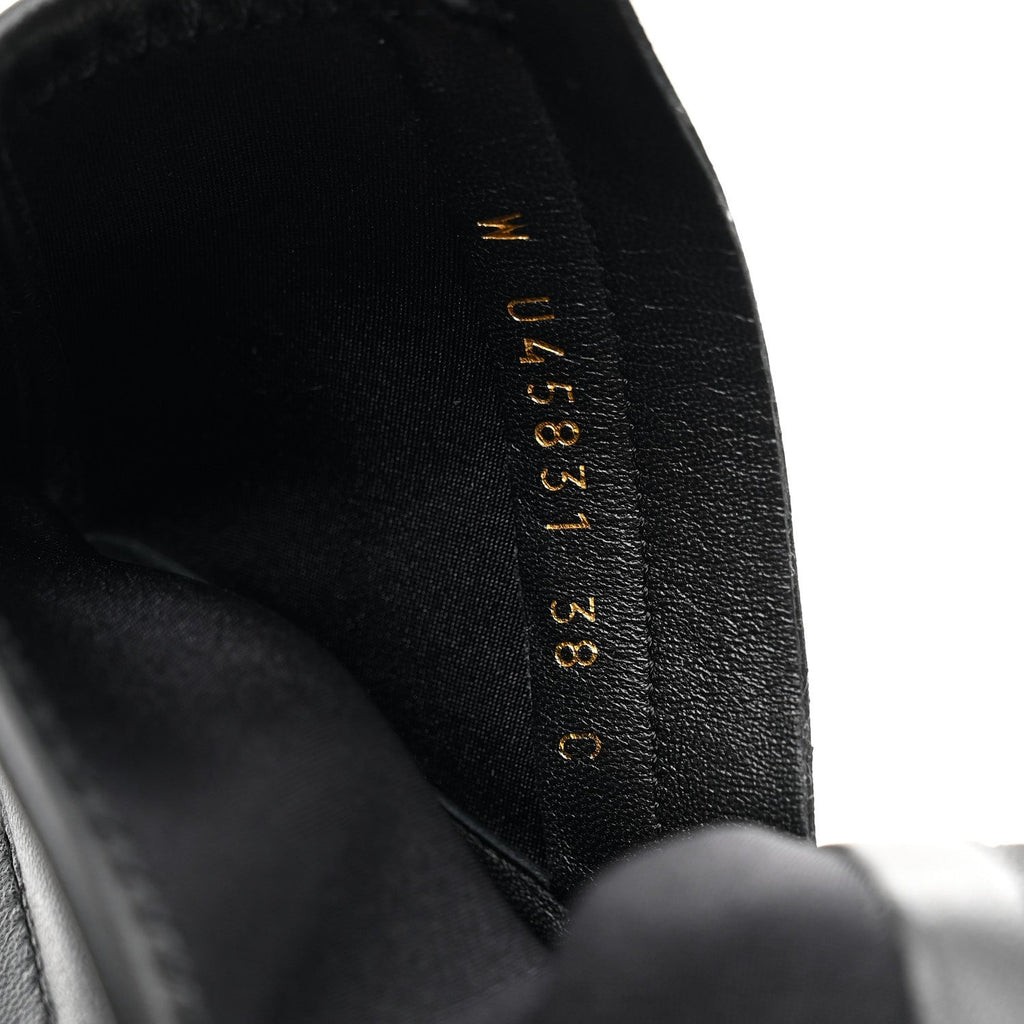 Stretch Lambskin Cap Toe CC Short Boots 38 Black