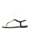 Lambskin CC Thong Sandals 36.5 Black Gold