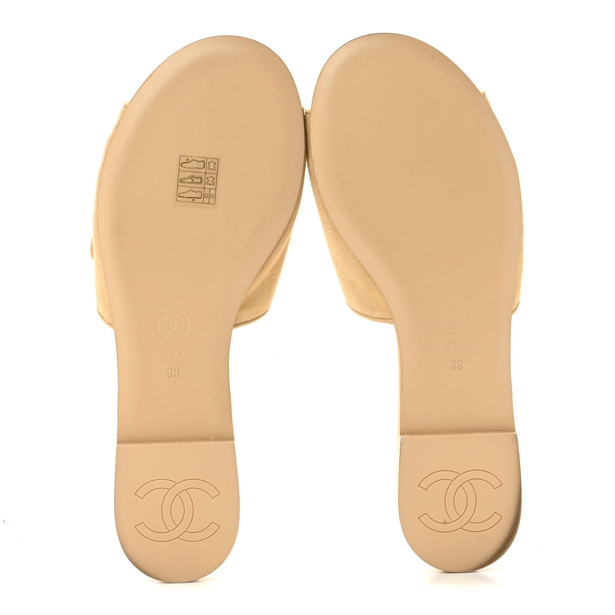 Suede Kidskin Velcro Mules 38 Beige