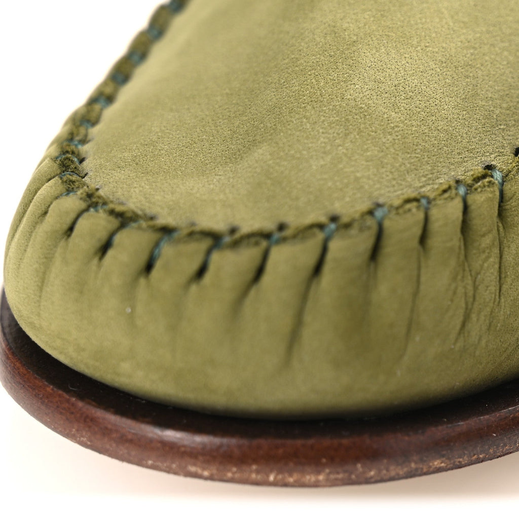 Nubuck Womens Horsebit Loafers 37 Herbs Light Green