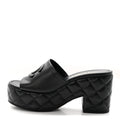 Lambskin Quilted CC Platform Mules 40 Black