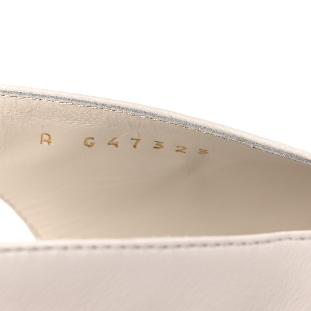 Lambskin Slingback Pumps 36.5 White Black