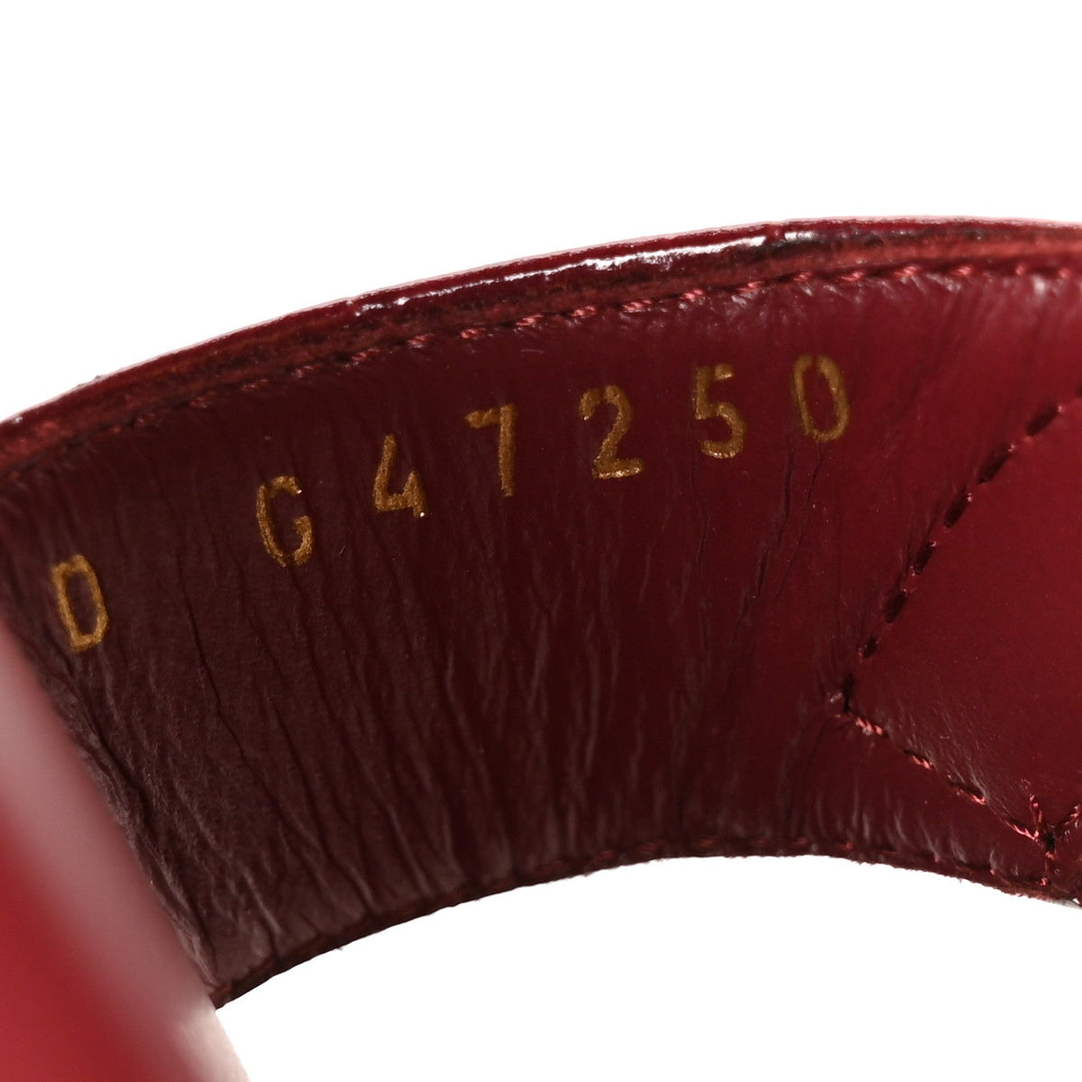 Crocodile Embossed Patent Calfskin CC Mules Sandals 39.5 Burgundy