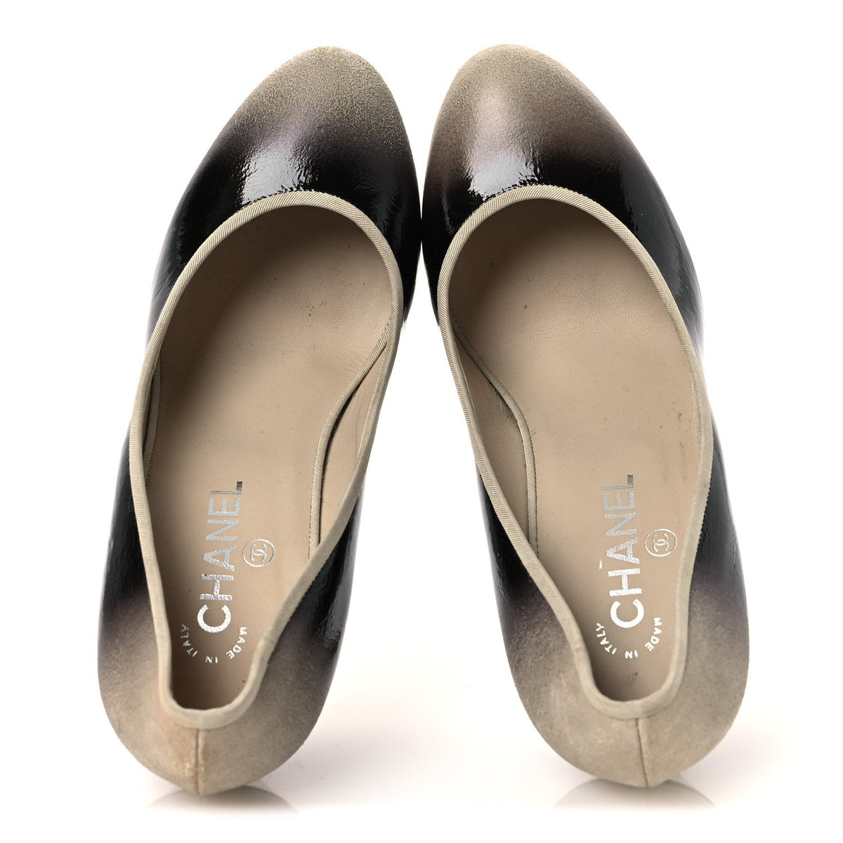 Patent Ombre Pumps 40 Beige Black