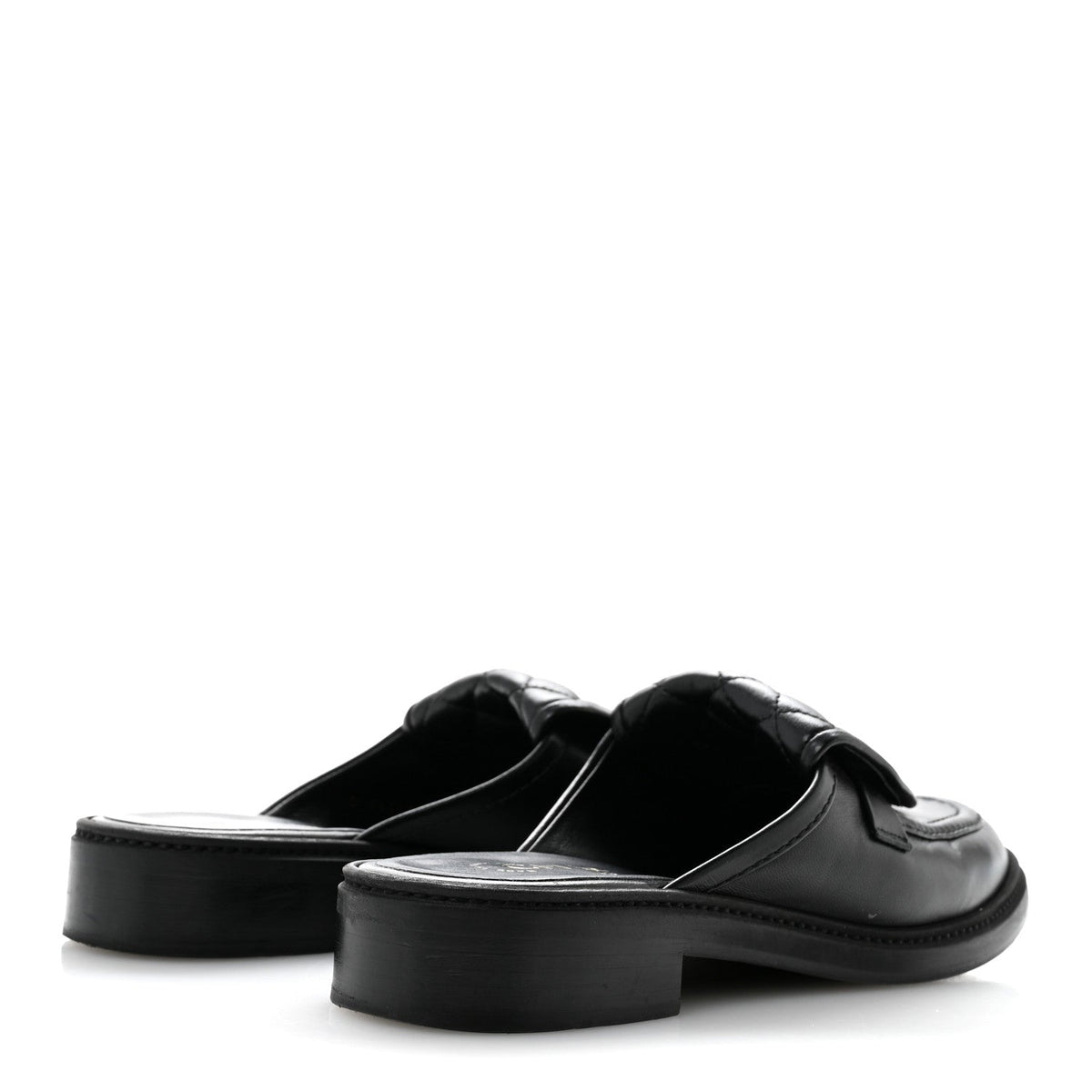Lambskin Quilted CC Turnlock Mules 39.5 Black