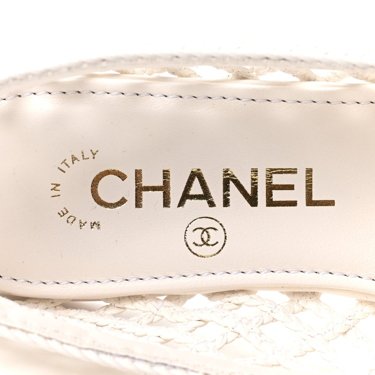 Braided Lambskin CC Mocassin Loafers 41 White 37 White