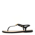 Lambskin CC Thong Sandals 38.5 Black Gold