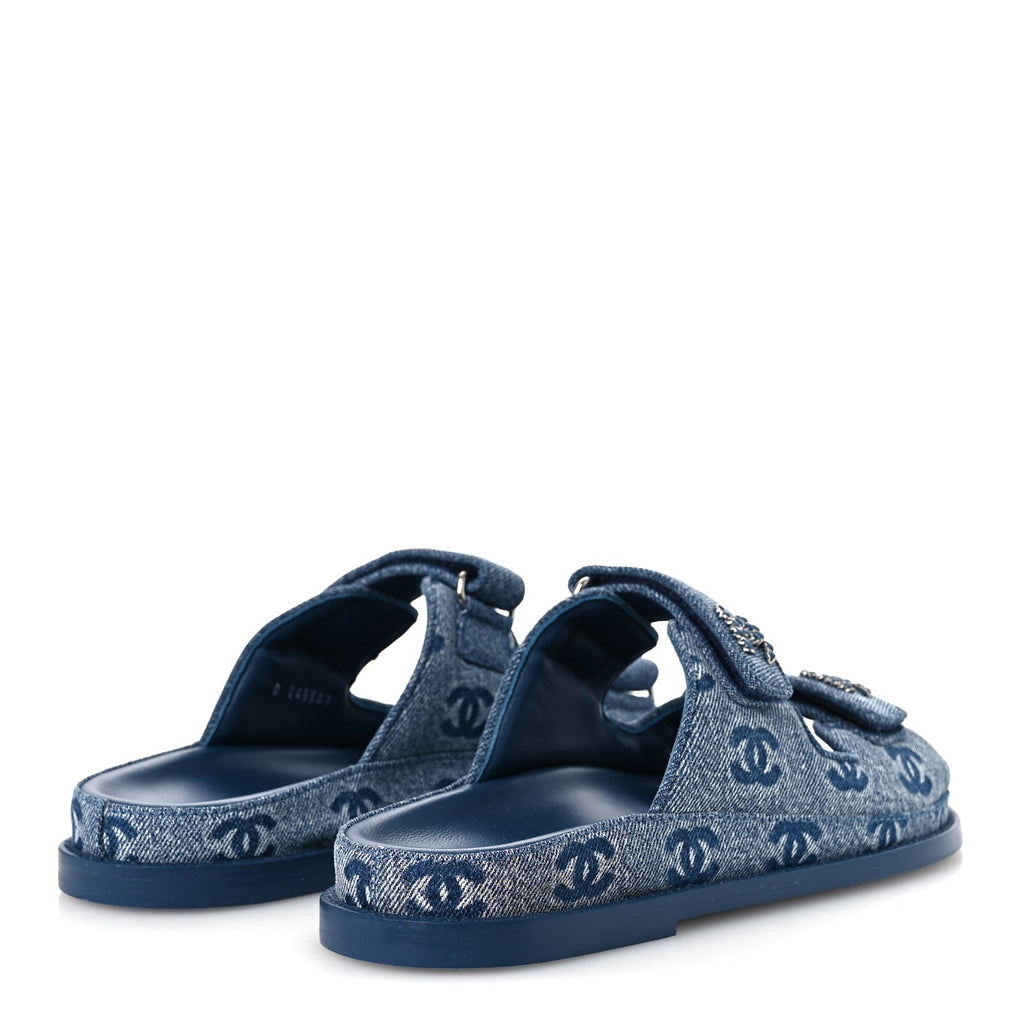 Denim CC Velcro Dad Chain CC Slide Sandals 39 Blue
