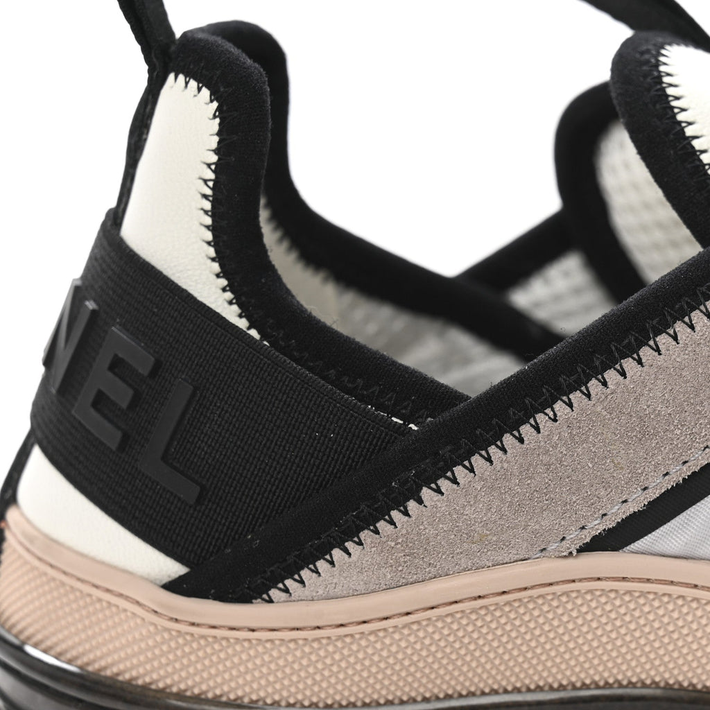 Suede Calfskin Mixed Fibers CC Sneakers 39 Pink Grey