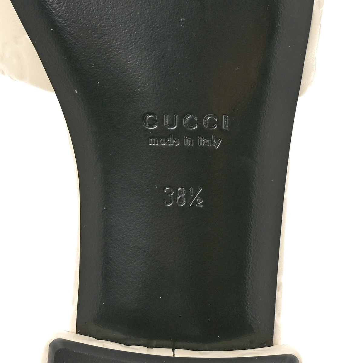Nappa Double GG Flat Slide Sandals 38.5 New Ivoire