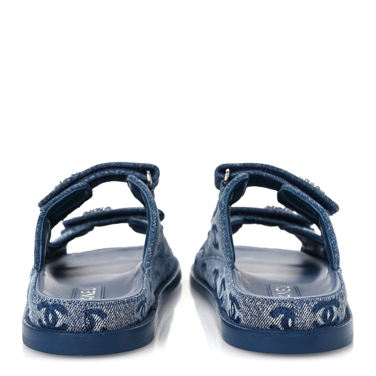 Denim CC Velcro Dad Chain CC Slide Sandals 39 Blue
