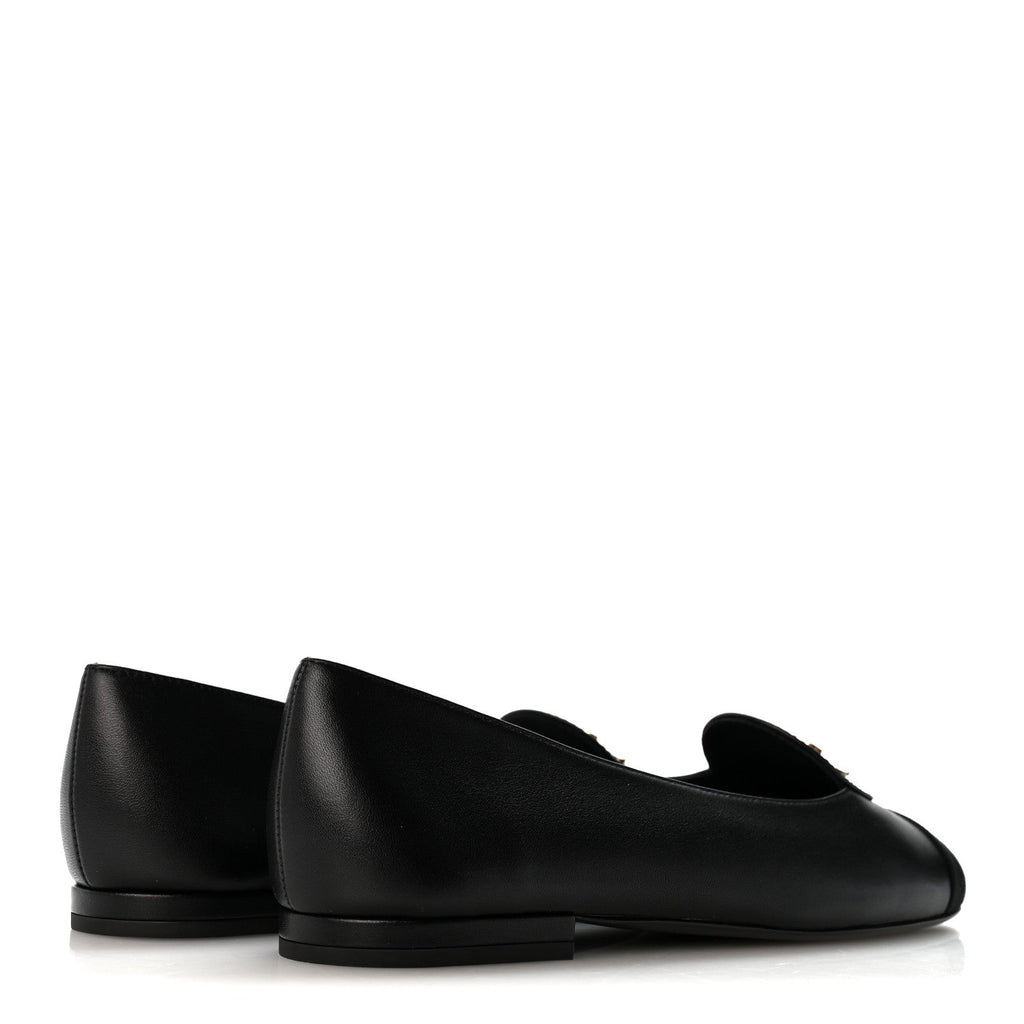 Calfskin Grosgrain Cap Toe CC Moccasin Loafers 37 Black