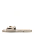 Lambskin Quilted Turnlock Flat Mules 39.5 Light Gray