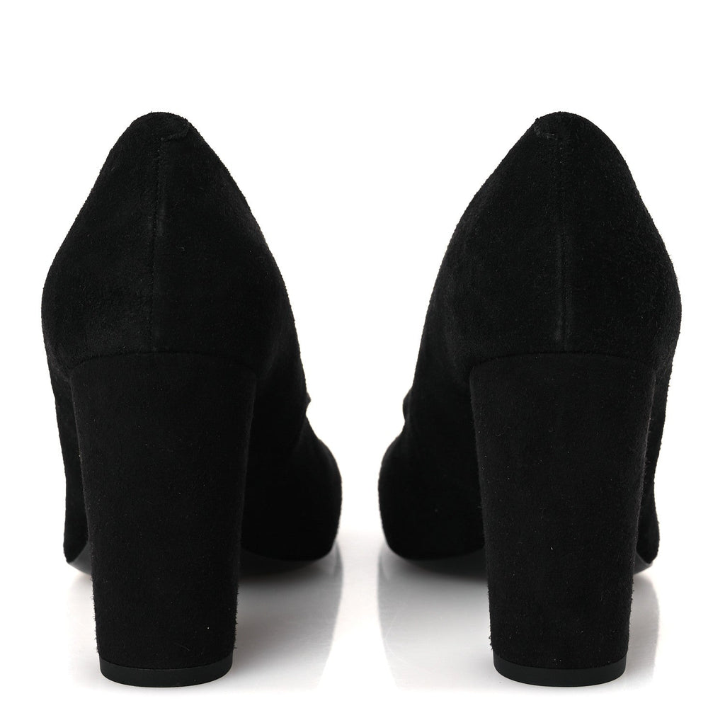 Lambskin Turnlock CC Pumps 38 Black Ivory