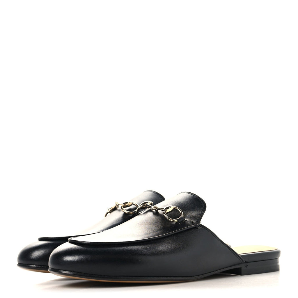 Calfskin Womens Princetown Slippers 37 Black