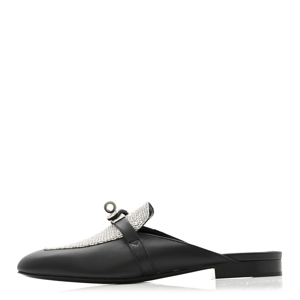 Lizard Calfskin Oz Mules 37 Ombre Black