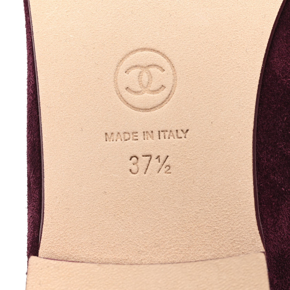 Suede Patent Cap Toe CC Ballerina Flats 38.5 Grey 37.5 Burgundy